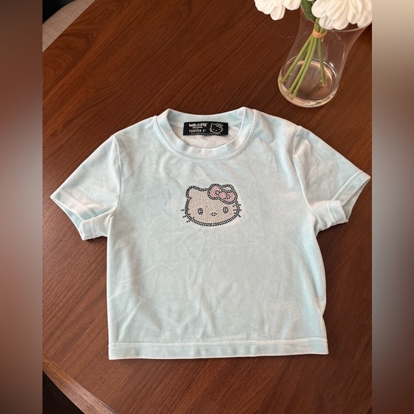 Hello Kitty Other - Hello Kitty Light Blue Velour Kids T-Shirt